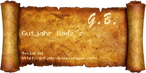 Gutjahr Boáz névjegykártya